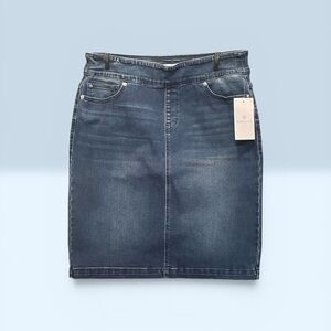 Women's Dark Blue Denim Pencil Skirt